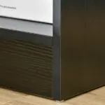 HOMCOM Modern Nightstand, Accent End Table with Drawer and Storage Shelf, Sofa Side Table for Living Room or Bedroom, Black Wood Grain - Image 9