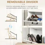 HOMCOM Modern Shoe Storage Cabinet, 2 Flip Drawers, Narrow Organizer for 10 Pairs, Entryway, Hallway, White - Image 6