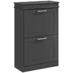 HOMCOM Modern Shoe Storage Cabinet with 2 Flip Drawers for 10 Pairs, Narrow Shoe Organizer for Entryway, Hallway, Black - Image 11