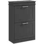 HOMCOM Modern Shoe Storage Cabinet with 2 Flip Drawers for 10 Pairs, Narrow Shoe Organizer for Entryway, Hallway, Black - Image 12