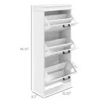 HOMCOM Modern Shoe Storage Cabinet with 3 Flip Drawers for 15 Pairs, Narrow Shoe Organizer for Entryway, Hallway, White - Image 3