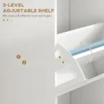 HOMCOM Modern Shoe Storage Cabinet with 3 Flip Drawers for 15 Pairs, Narrow Shoe Organizer for Entryway, Hallway, White - Image 5