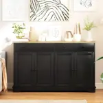 Modern Sideboard, Accent Kitchen Buffet Cabinet with Storage Drawers and Adjustable Shelves, for Dining, Entryway, Black - Image 2