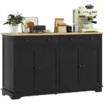 Modern Sideboard, Accent Kitchen Buffet Cabinet with Storage Drawers and Adjustable Shelves, for Dining, Entryway, Black - Image 11