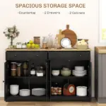 Modern Sideboard, Accent Kitchen Buffet Cabinet with Storage Drawers and Adjustable Shelves, for Dining, Entryway, Black - Image 4