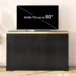 Modern Sideboard, Accent Kitchen Buffet Cabinet with Storage Drawers and Adjustable Shelves, for Dining, Entryway, Black - Image 6