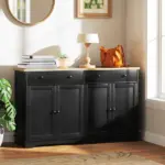 Modern Sideboard, Accent Kitchen Buffet Cabinet with Storage Drawers and Adjustable Shelves, for Dining, Entryway, Black - Image 10
