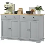 HOMCOM Modern Sideboard, Buffet Cabinet with Storage Drawers, Adjustable Shelves for Living Room, Dining Room, Entryway, Gray
