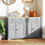 HOMCOM Modern Sideboard, Buffet Cabinet with Storage Drawers, Adjustable Shelves for Living Room, Dining Room, Entryway, Gray - Image 10