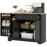 HOMCOM Modern Sideboard Cabinet, 41" Kitchen Buffet Cabinet with Drawer, Adjustable Shelf, 3 Doors for Dining Room, Black