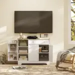 Modern Sideboard Cabinet, 41" Kitchen Buffet Cabinet with Drawer, Adjustable Shelf, 3 Doors for Dining Room, White - Image 10