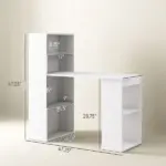 Modern Small Computer Desk with 6-Tier Storage Shelves Combo, Multipurpose Industrial Wood Desk Workstation for Home Office, White - Image 3