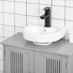 Modern Under Sink Cabinet 2 Doors Bathroom Vanity Pedestal Design Adjustable Shelves Grey - Image 8