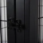 Modern Wooden Dog Crate Furniture Double Door for Small Dogs Stylish Black - Image 9
