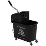 HOMCOM Mop Bucket with Wringer on Wheels 21 Quart Floor Cleaning Black Separate Dirty Clean Water System - Image 11