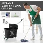 HOMCOM Mop Bucket with Wringer on Wheels 21 Quart Floor Cleaning Black Separate Dirty Clean Water System - Image 7