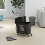 HOMCOM Mop Bucket with Wringer on Wheels 21 Quart Floor Cleaning Black Separate Dirty Clean Water System - Image 10