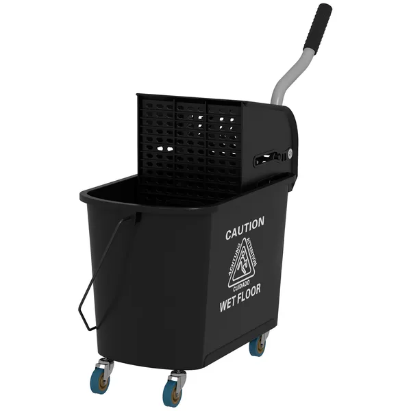 mop-bucket-with-wringer-on-wheels-21-quart-floor-cleaning-black-separate-dirty-clean-water-system.webp HOMCOM Mop Bucket with Wringer on Wheels 21 Quart Floor Cleaning Black Separate Dirty Clean Water System - Image 1