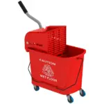 HOMCOM Mop Bucket with Wringer on Wheels 21 Quart Floor Cleaning Red Separate Dirty Clean Water System - Image 11