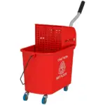 HOMCOM Mop Bucket with Wringer on Wheels 21 Quart Floor Cleaning Red Separate Dirty Clean Water System