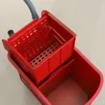 HOMCOM Mop Bucket with Wringer on Wheels 21 Quart Floor Cleaning Red Separate Dirty Clean Water System - Image 9