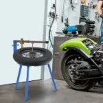 Motorcycle Tire Changing Stand for 16 to 24 Inch Tires, Adjustable, Blue - Image 2