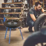 Motorcycle Tire Changing Stand for 16 to 24 Inch Tires, Adjustable, Blue - Image 10