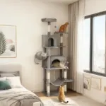 PawHut Multi-Level Cat Tower, 80 Inch Tall Cat Tree, with 2 Condos, 2 Hammocks, 6 Sisal Scratching Posts, Dark Gray - Image 2