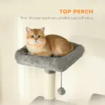 PawHut Multi-Level Cat Tower, 80 Inch Tall Cat Tree, with 2 Condos, 2 Hammocks, 6 Sisal Scratching Posts, Dark Gray - Image 6
