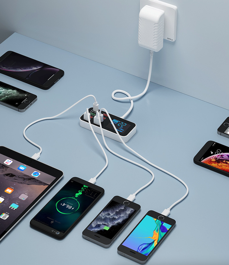 8-Port USB Desktop Charging Station with QC 3.0 and USB-C PD