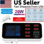 8-Port USB Desktop Charging Station with QC 3.0 and USB-C PD