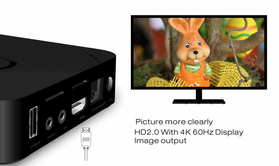 MXQ Pro 4K Android 7.1 Quad Core Smart TV Box Media Player