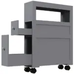 HOMCOM Narrow Bathroom Storage Cabinet Space Saving Toilet Paper Holder with Drawers Rolling Wheels,Gray