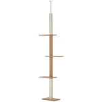 Natural Floor-to-Ceiling Cat Tree, Sisal-Covered Scratching Posts, Light Brown - Image 11