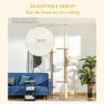 Natural Floor-to-Ceiling Cat Tree, Sisal-Covered Scratching Posts, Light Brown - Image 5