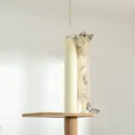 Natural Floor-to-Ceiling Cat Tree, Sisal-Covered Scratching Posts, Light Brown - Image 9