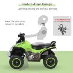 NO Power Kids Ride On Push Car, w/ Music, Lights for 1.5-3, Green - Image 4