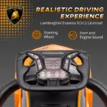 Licensed Lamborghini 2 in 1 Toddler Ride On Push Car with Horn and Storage, Orange - Image 6