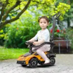 Licensed Lamborghini 2 in 1 Toddler Ride On Push Car with Horn and Storage, Orange - Image 10