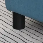 HOMCOM Ottoman Foot Rest Small Foot Stool Linen Fabric Cube for Living Room Blue - Image 8