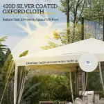 Outsunny Outdoor 10 x 10 Canopy Pop-Up Tent with Sidewalls Instant Setup 4 Mesh Walls for Party Events Beige - Image 5