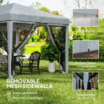 Outsunny Outdoor 10' x 20' Patio Gazebo Outdoor Pop-Up Canopy with Sidewalls, 6 Mesh Walls for Party, Events, Backyard, Lawn, Gray - Image 6