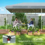 Outsunny Outdoor 10' x 20' Patio Gazebo Outdoor Pop-Up Canopy with Sidewalls, 6 Mesh Walls for Party, Events, Backyard, Lawn, Gray - Image 7