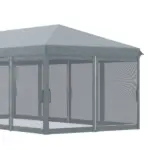 Outsunny Outdoor 10' x 20' Patio Gazebo Outdoor Pop-Up Canopy with Sidewalls, 6 Mesh Walls for Party, Events, Backyard, Lawn, Gray - Image 8