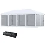 Outsunny Outdoor 10x20 Event Tent, Pop-Up Canopy with Sidewalls, Instant Sun Shelter, 6 Mesh Walls for Party, Events, Backyard, wedding - Image 11