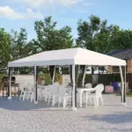Outsunny Outdoor 10x20 Event Tent, Pop-Up Canopy with Sidewalls, Instant Sun Shelter, 6 Mesh Walls for Party, Events, Backyard, wedding - Image 10