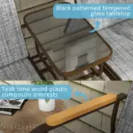 Outdoor 2-Person Glider Bench, Outside Swing Glider Chair Loveseat with Breathable Mesh, Table, Steel Frame - Image 7