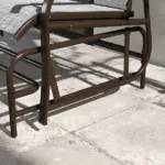Outdoor 2-Person Glider Bench, Outside Swing Glider Chair Loveseat with Breathable Mesh, Table, Steel Frame - Image 8