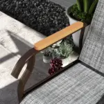 Outdoor 2-Person Glider Bench, Outside Swing Glider Chair Loveseat with Breathable Mesh, Table, Steel Frame - Image 9