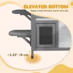 Outdoor 2-Story Cat House Feral Shelter Kitten Condo with Escape Door Asphalt Roof 4 Platforms White - Image 6